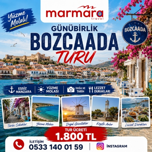 21 HAZİRAN 2026 GÜNÜBİRLİK YÜZME MOLALI BOZCAADA TURU fotoğrafı