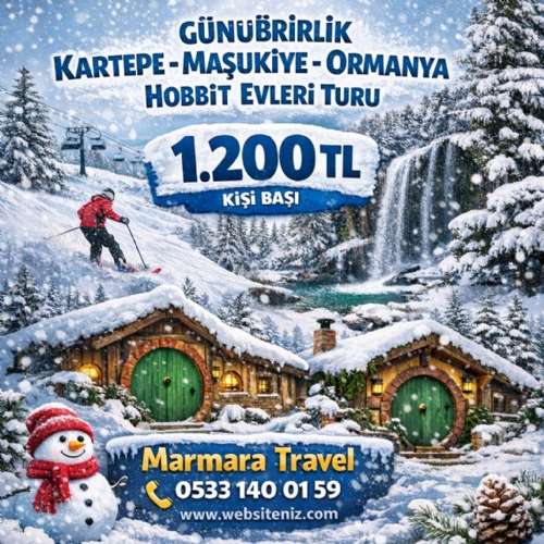 8 ŞUBAT  2026 GÜNÜBİRLİK KARTEPE MASUKİYE-ORMANYA HOBBİT EVLERİ TURU fotoğrafı