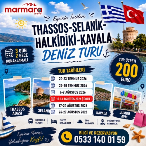 6-9 AĞUSTOS 2026 THASSOS-SELANİK-HALKİDİKİ-KAVALA DENİZ TURU fotoğrafı