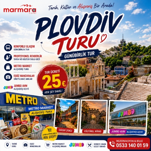 20 EYLÜL 2026 GÜNÜBİRLİK PLOVDİV TURU fotoğrafı