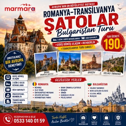 25-28 HAZİRAN 2026 ROMANYA-TRANSİLVANYA-ŞATOLAR-BULGARİSTAN TURU fotoğrafı