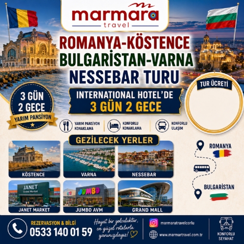 6-8 KASIM 2026 ROMANYA-KÖSTENCE-BULGARİSTAN-VARNA NESSEBAR TURU fotoğrafı