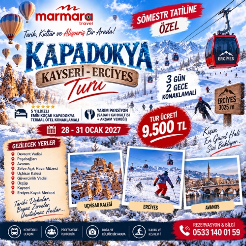 28-31 OCAK 2027 KAPADOKYA - KAYSERİ ERCİYES TURU fotoğrafı