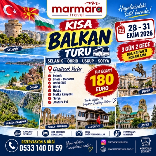28-31 EKİM 2026 SELANİK-OHRİD-ÜSKÜP-SOFYA KISA BALKAN TURU fotoğrafı
